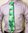 Krawatte, grasgrün mit bläulichen Fantasieseesternen, Einzelstück !
